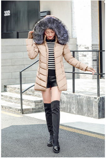 Winter Jacket Cotton Padded Warm Thicken Ladies Coat Long Coats Parka for Women