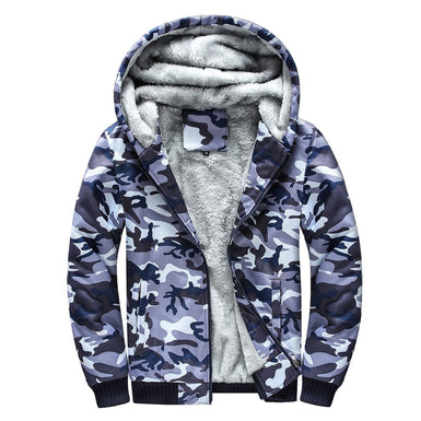 Jacket Parka Men Coat Winter Camouflage Hoodie Warm Fleece Zipper